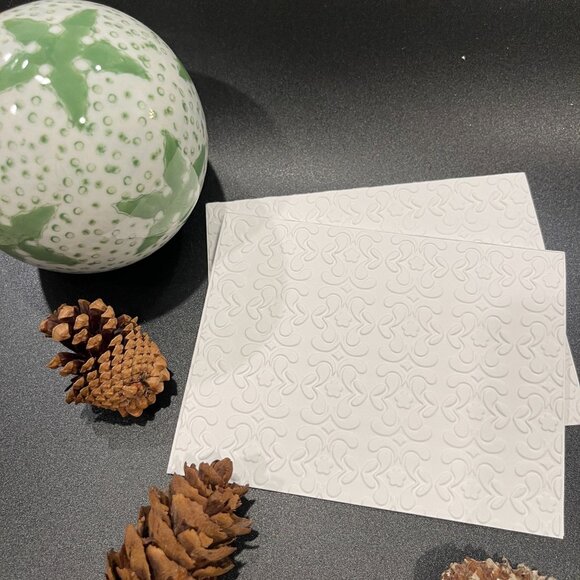 Snow Flowers Embossed Holiday Cards, White Holiday Cards Set, Handmade Elegant G - Picture 2 of 6